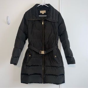 MICHAEL KORS Faux Fur Trim Down Puffer Coat